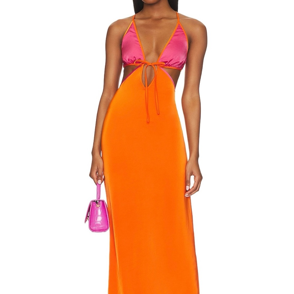 Lovers + Friends Pink and Orange Maxi Dress